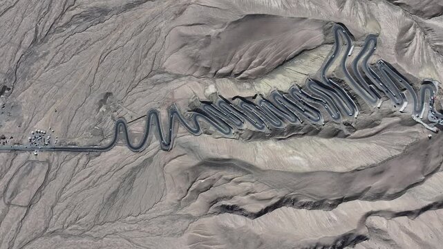 Winding Desert Mountain Road with Hairpin Turns