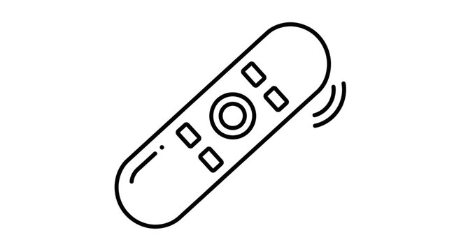 Modern remote control icon, simple line art, technology and entertainment concept