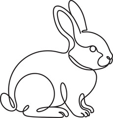 Obraz premium a line drawing of a sitting rabbit