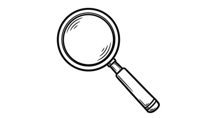 Magnifying glass sketch illustration black and white vector graphic ©  Lunar Atelier
