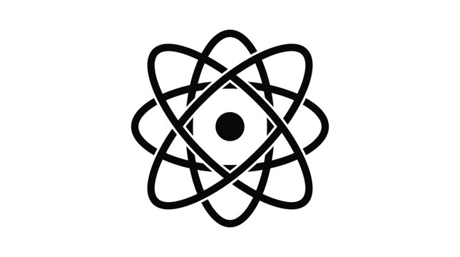 Atom model icon on a white background