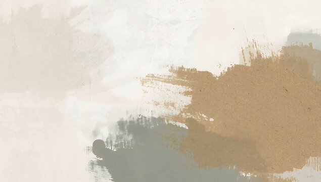Bold abstract painting with expressive brush strokes in beige brown grey wall art contemporary art artistic expr