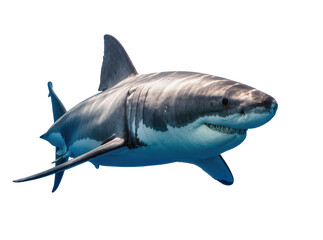 Isolated great white shark marine predator swimming with formidable jaws and razor sharp teeth © Ana