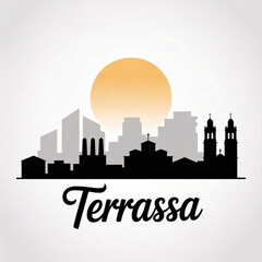 Terrassa Skyline Silhouette — A Bold Industrial Heritage City in Spain Vector Illustration © Greener