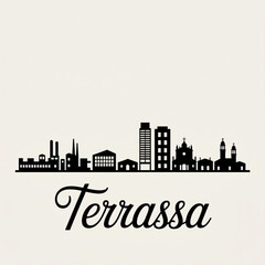 Terrassa Skyline Silhouette — A Historic Industrial City in Catalonia Vector Illustration © Greener
