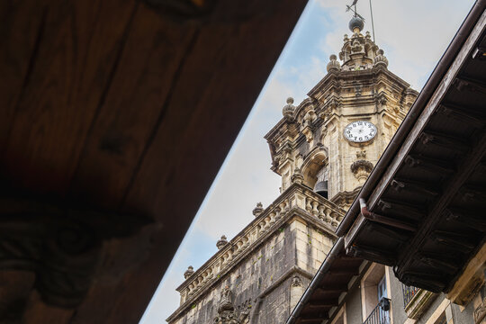 Church of Santa Maria de la Asuncion y del Manzano, Historic Gothic Church in Hondarribia, Basque Country, Spain