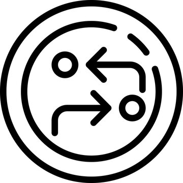Arrows turn to dots Icon