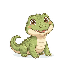 Fototapeta premium Cute cartoon baby alligator illustration flat design