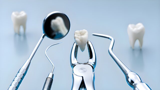 Dental Instruments with Tooth Model