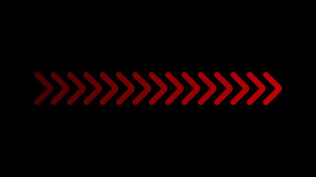 Red-colored arrow stroke animation transition background. Loop able arrow background in 4K 60 fps.Direction concept, neon arrow icon, arrows indicates the direction of the overlay video layer.