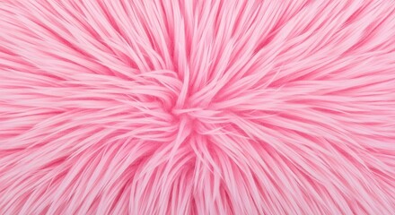 Fototapeta premium Detailed close up of soft pink faux fur material with long shaggy fibers creating a lush plush texture for a cozy pastel textile background, shaggy, detail, cozy