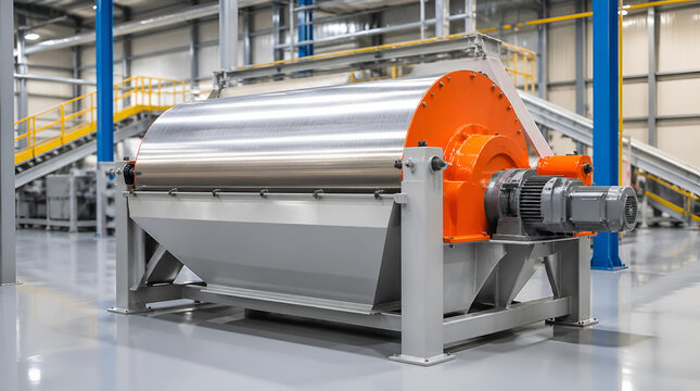 Advanced Industrial Processing Drum Machine for Efficient Material Handling within a Modern Manufacturing Facility
