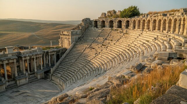 ancient ruins of the ancient Roman theater in Miletus, Turkey 
