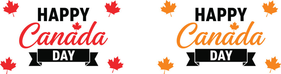 Canada day vector illustration festive greetings with maple leaves and typography © Shifa