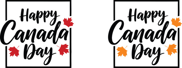Canada day vector illustration festive greetings with maple leaves typography © MOHAMMED