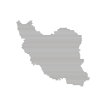 iran map with horizontal line
