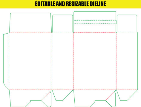 Modern box packaging layout with perforated tear strip and sturdy flap closure for product security