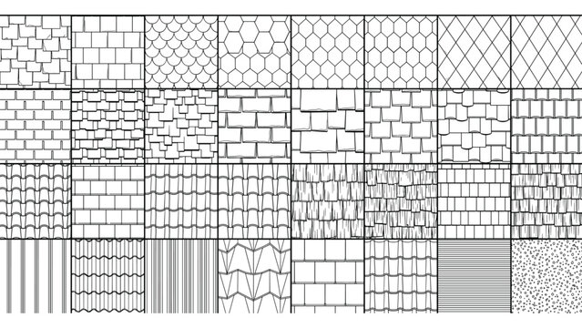 Comprehensive Architectural Hatch Pattern Library for CAD Technical Drawing Tile Brick Mesh Texture Seamless Vector Set