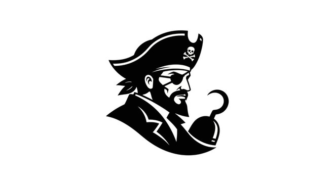 Pirate silhouette with hook and eye patch
