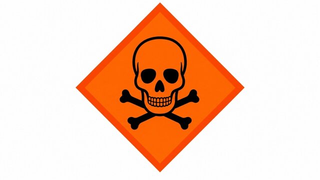 Skull and Crossbones Toxic Danger Warning Sign Icon