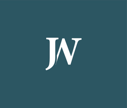 White letter JW on dark blue background for logo design