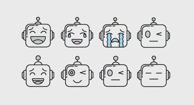 Robot faces emotions and expressions