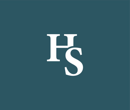 Initials Hs letters logo design on teal background