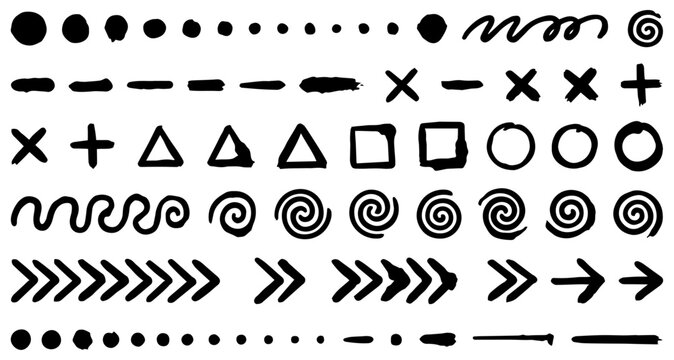 Hand-drawn style interlocking chevron chains and repeat arrow indicators