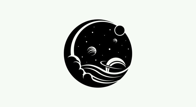 Cosmic scene planets and galaxies in space