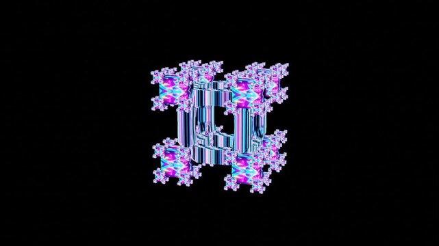 10 seconds seamless looping fractal spinning cube animation screensaver visualizer hd video