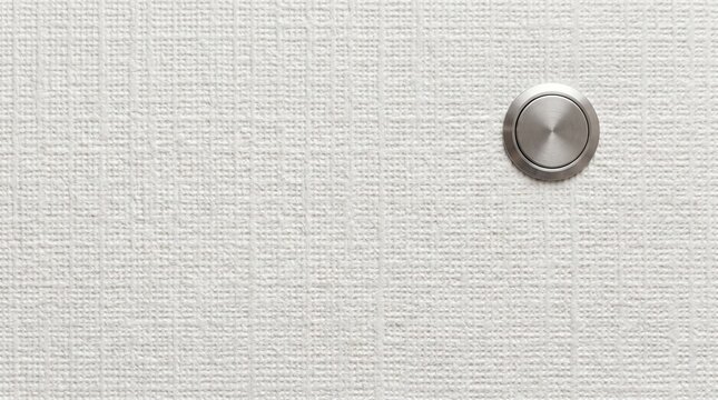 A sleek, modern silver button on a textured white background, representing technology and innovation.