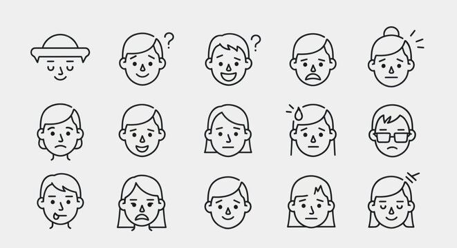 Set of emotional face icons