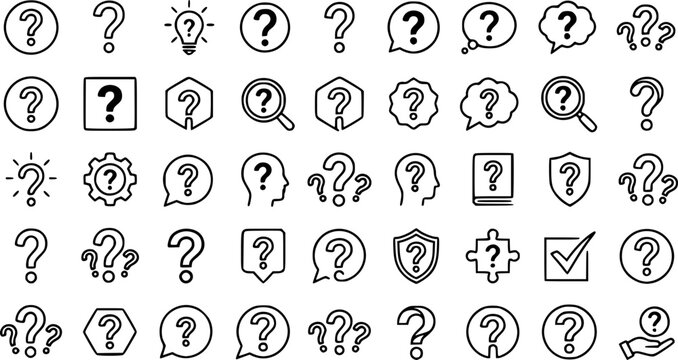 Golden question icon. Vector illustration.