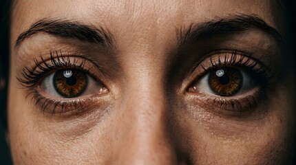Naklejka premium Mysterious Staring Eyes in Shadow Background