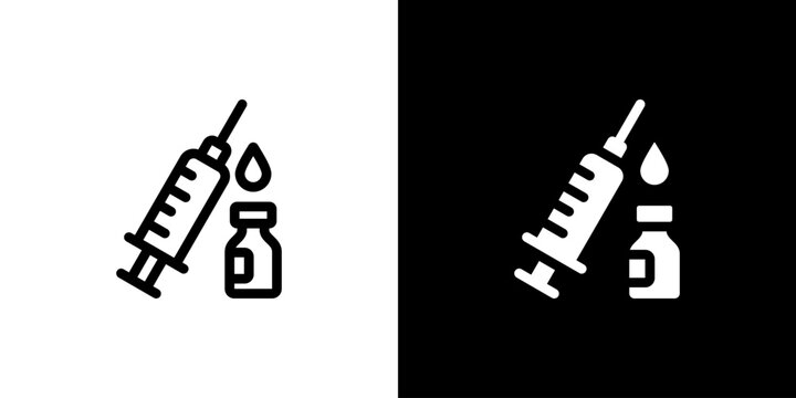 Insulin Therapy Medical icon concept with flat Black White Background. Vector illustration.