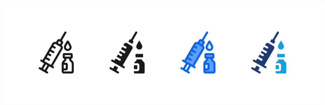 Insulin Therapy Medical icon multiple style collection. Vector illustration.