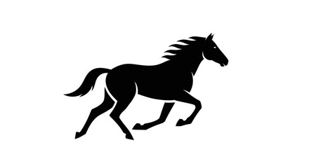 Fototapeta premium Running horse silhouette on white