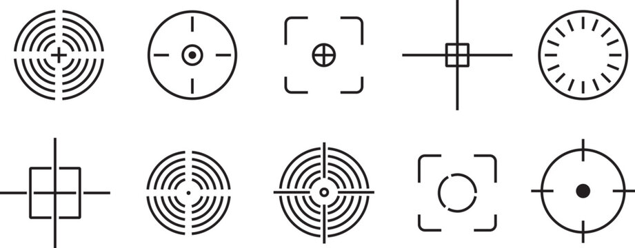 aim, mark, target, precision, circle, icon, scope, sharpened, vector, graticule, accuracy, interface, black, design, symbol, sharpshooter, editable, guide, measurement, signs, zoom, alignment, arrow, 