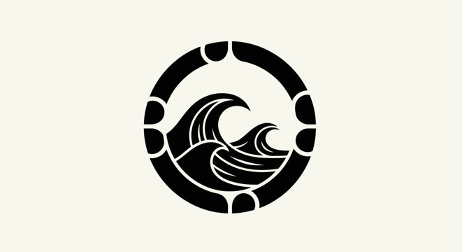 Abstract wave crests in circular design
