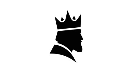 King silhouette with crown on white background © udin