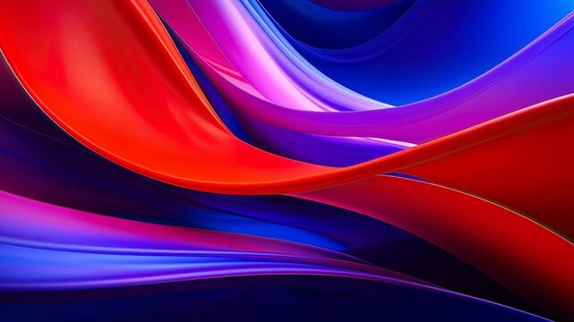 Vibrant digital fabric undulates in fluid motion, neon gradient swirls, motion graphics background, abstract art animation, chromatic flow design.