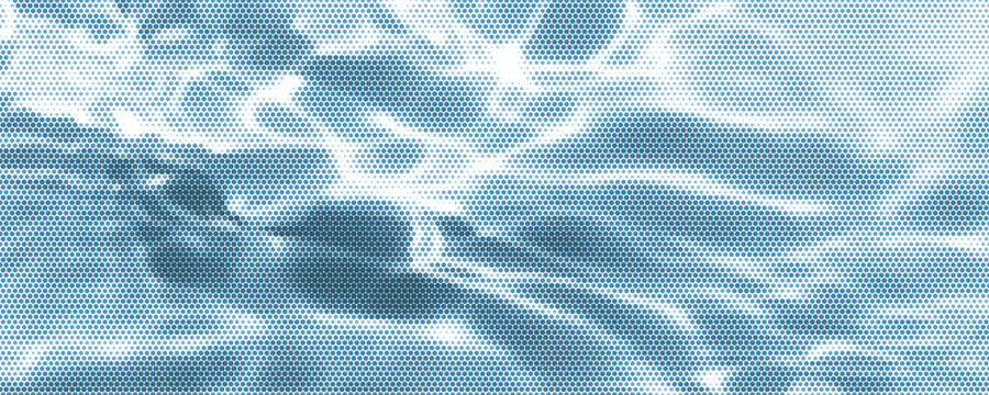 Blue and white water ripples light surface overlay background. 3d clear ocean surface pattern with reflection effect backdrop. Marble desaturated texture.