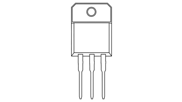 Electronic Component Transistor TO-220 Package Outline Drawing