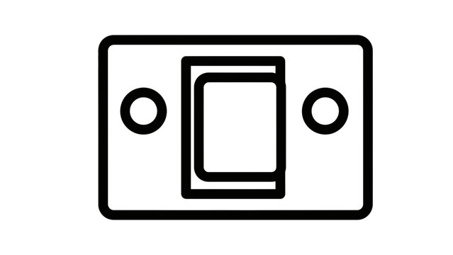 Simple outline icon of a light switch in the on position, isolated on white background.