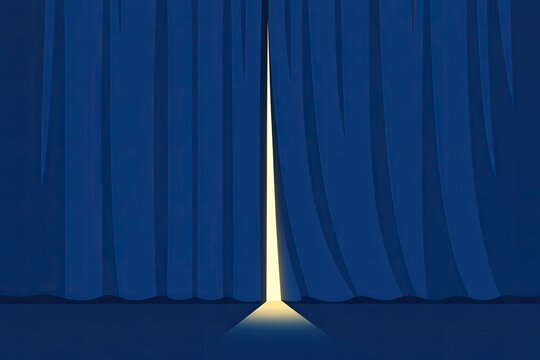 A blue curtain with a light at the end, ideal for uses such as presentations, events, or exhibitions