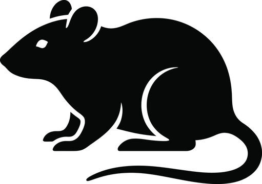Hantavirus Silhouette of a rat facing left on a white background rodent animal