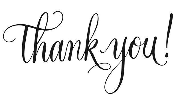 Thank you. Handwritten lettering phrases with modern design.