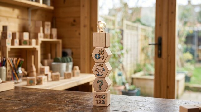 Wooden toy blocks, alphabet blocks, educational toys, wooden blocks