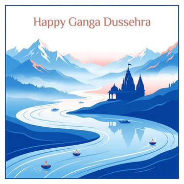 Ganga dussehra celebration river ganges temple mountain landscape