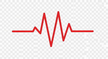 Obraz premium Bright red heartbeat signal line showing a medical pulse rhythm